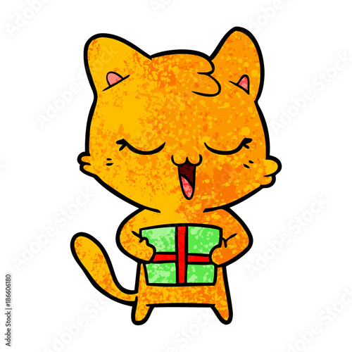 happy cartoon cat