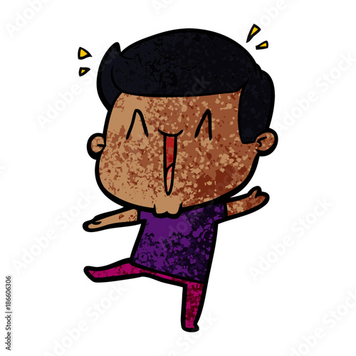 cartoon excited man