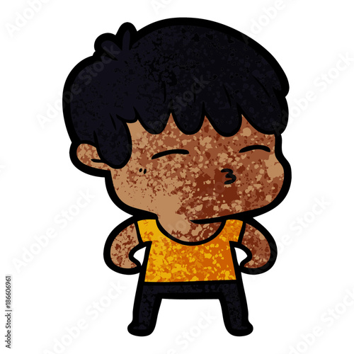 cartoon curious boy