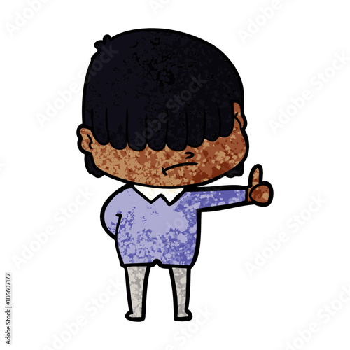 cartoon boy with untidy hair