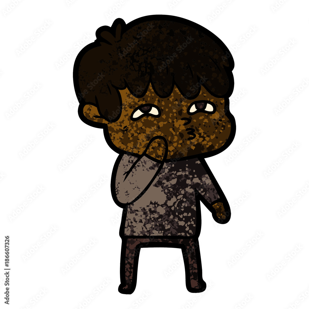 Obraz premium cartoon curious man