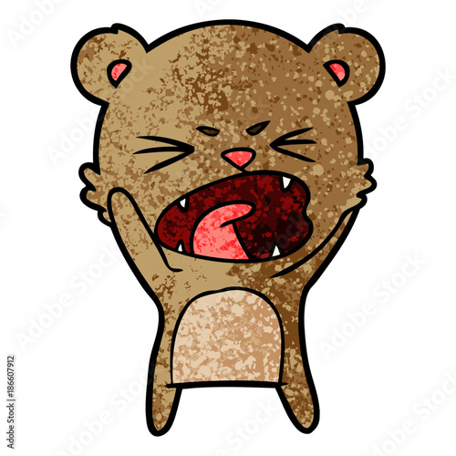 angry cartoon bear shouting