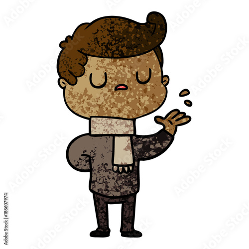 cartoon aloof man