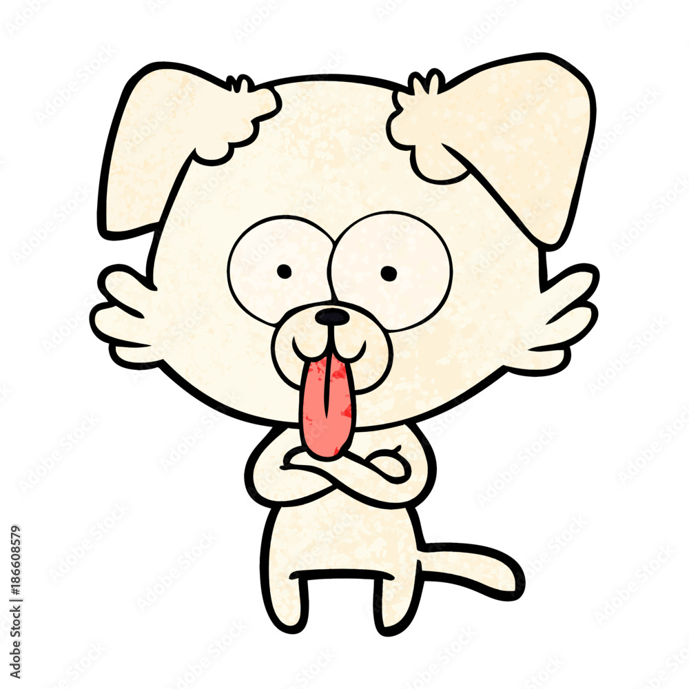 Obraz premium cartoon dog with tongue sticking out