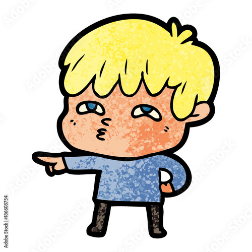 cartoon curious man