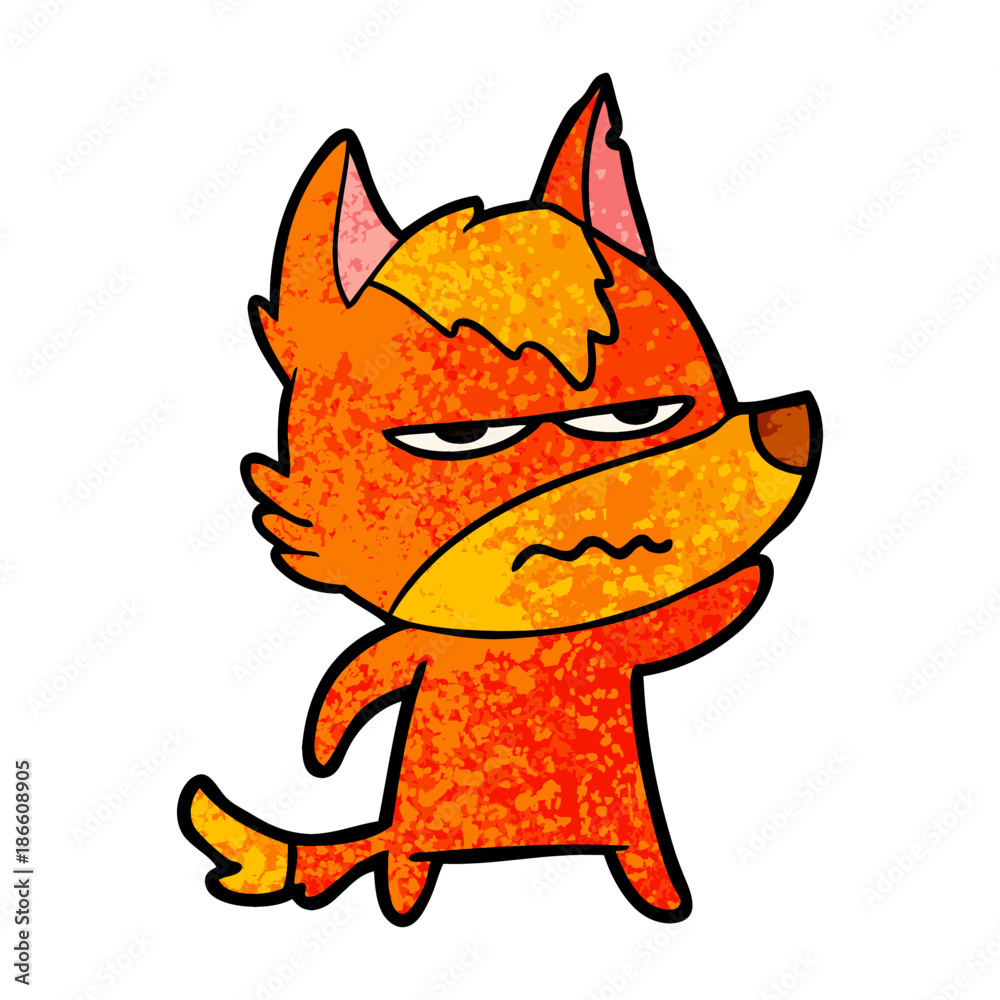 angry fox cartoon character