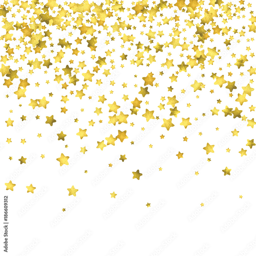 Star confetti. Gold random confetti background Star confetti. Gold random confetti background