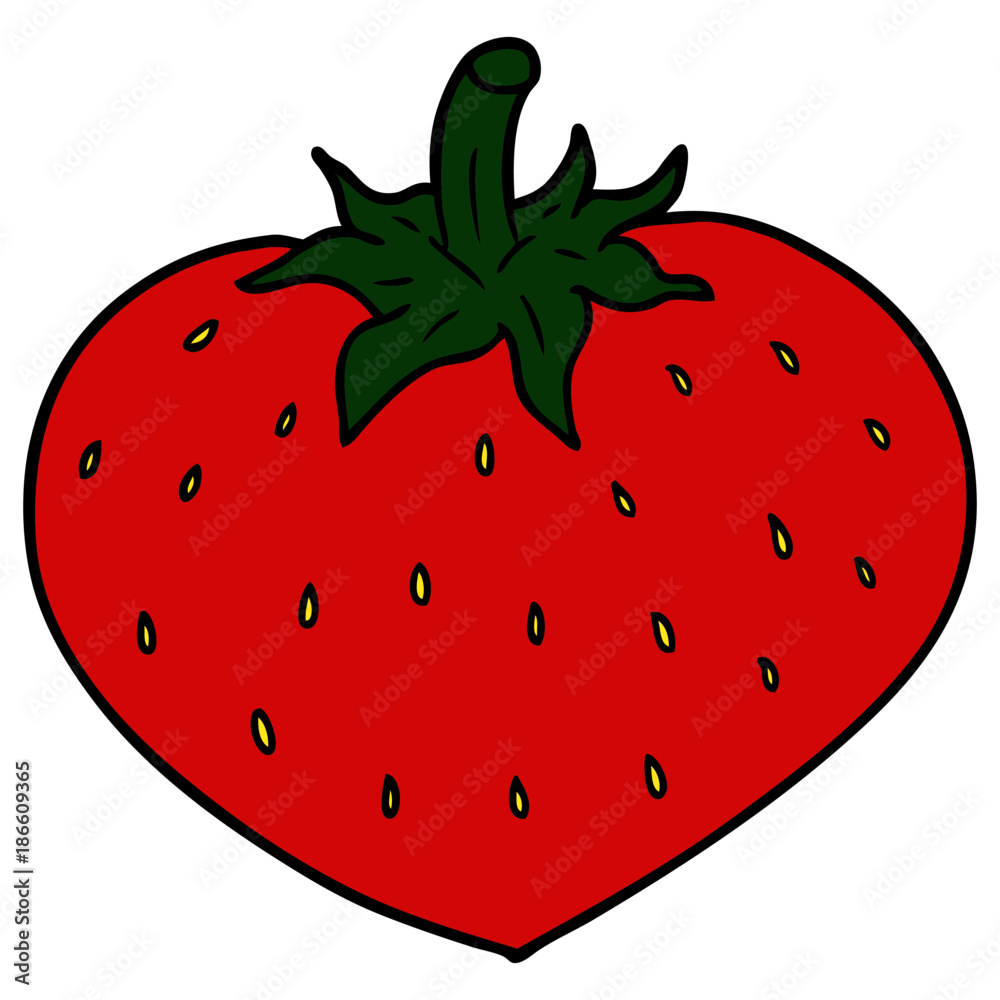 Obraz premium cartoon strawberry
