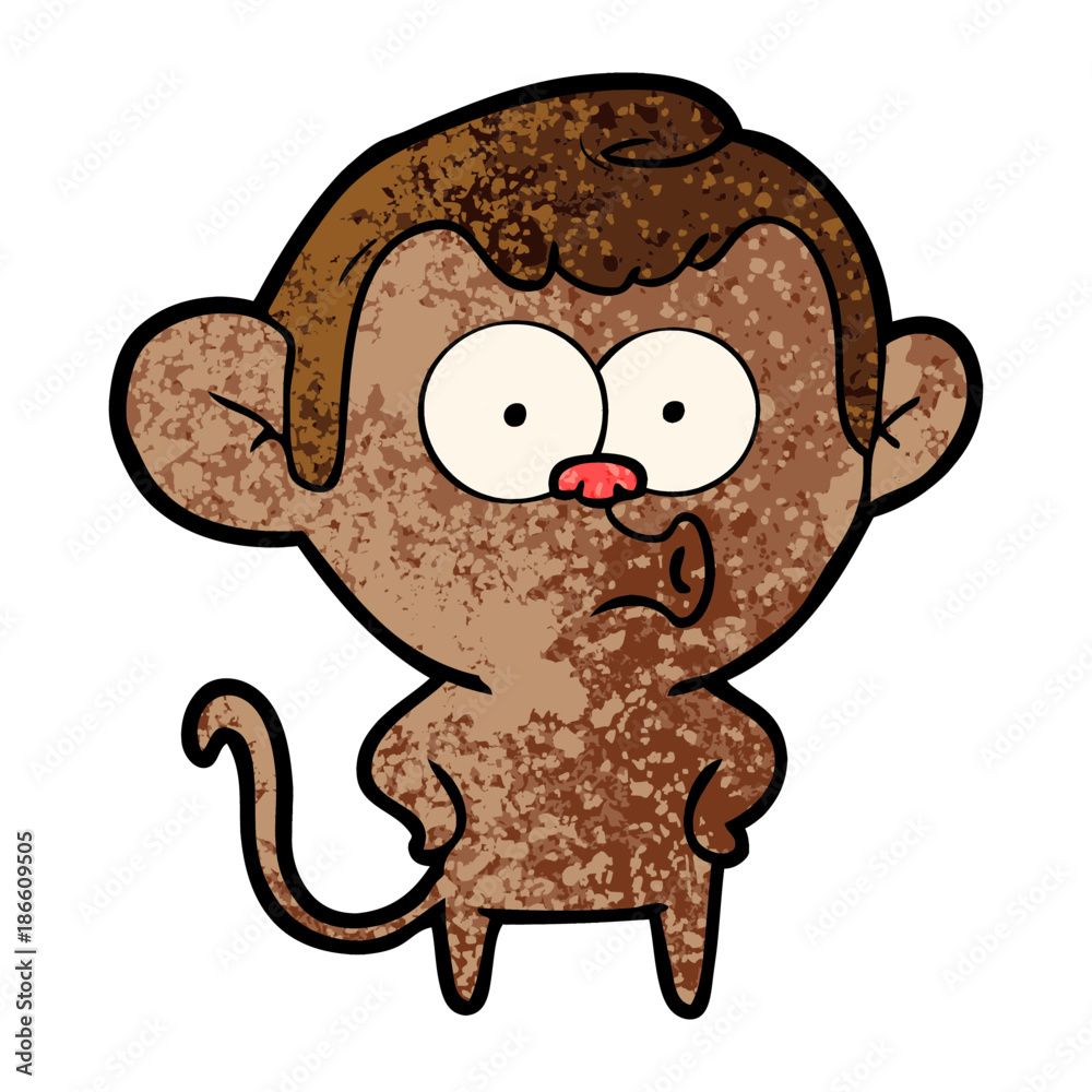 Obraz premium cartoon surprised monkey