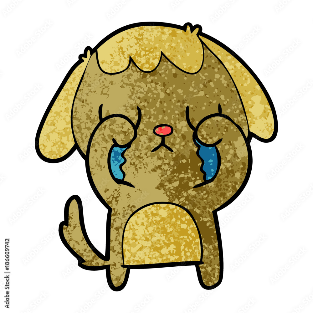 Fototapeta premium cute cartoon dog crying