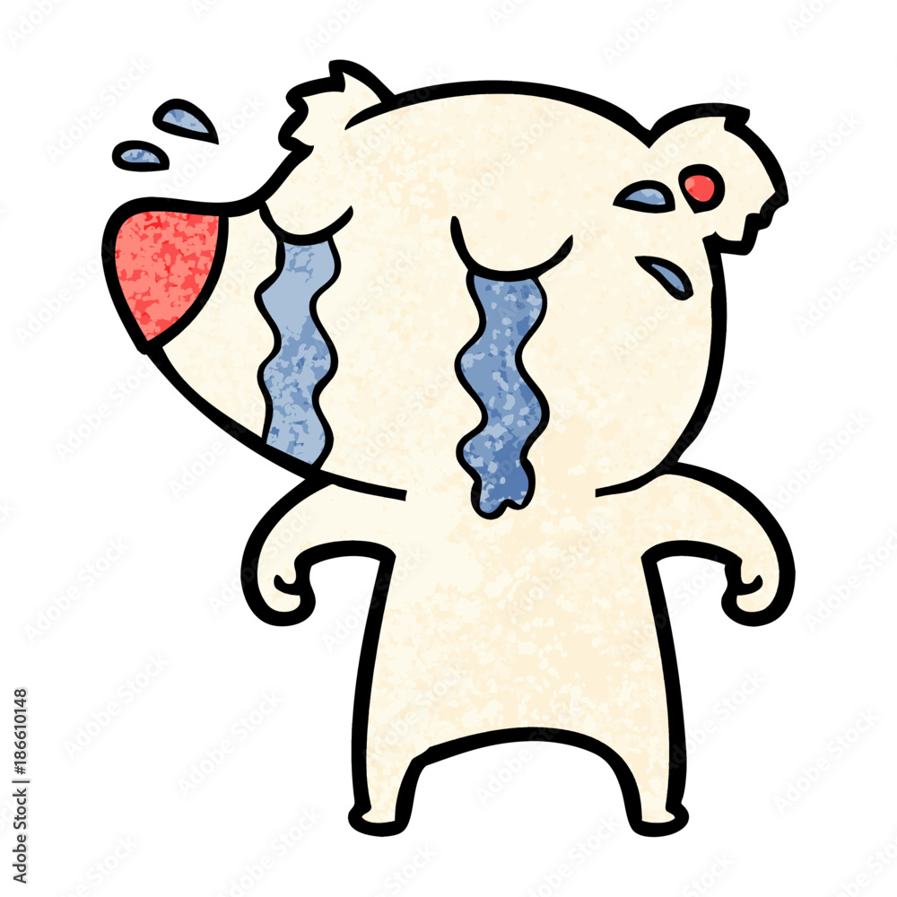 Fototapeta premium sad little polar bear cartoon