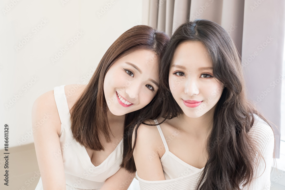 two beauty woman in home two beauty woman in home