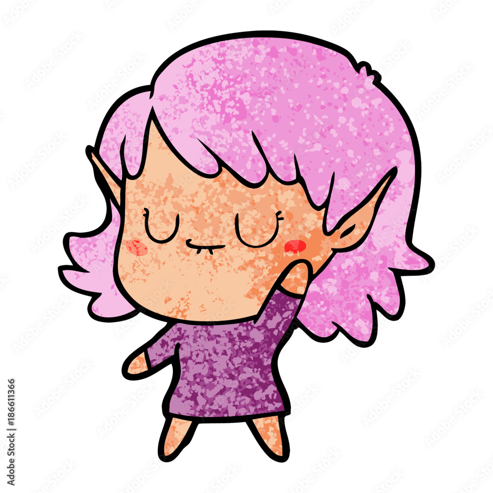happy cartoon elf girl