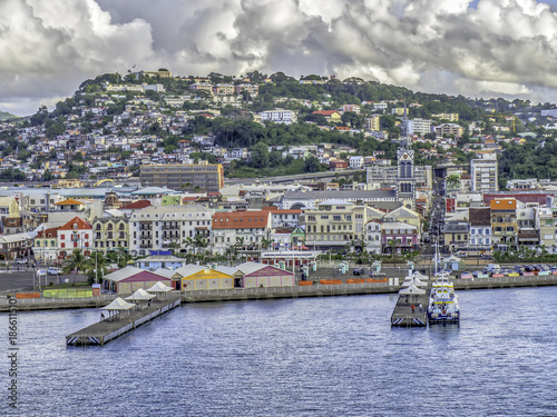 Harbour area of Fort-de-France, capital city of Martinique, an overseas department of France. 