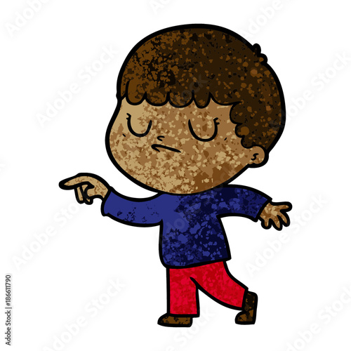 cartoon grumpy boy
