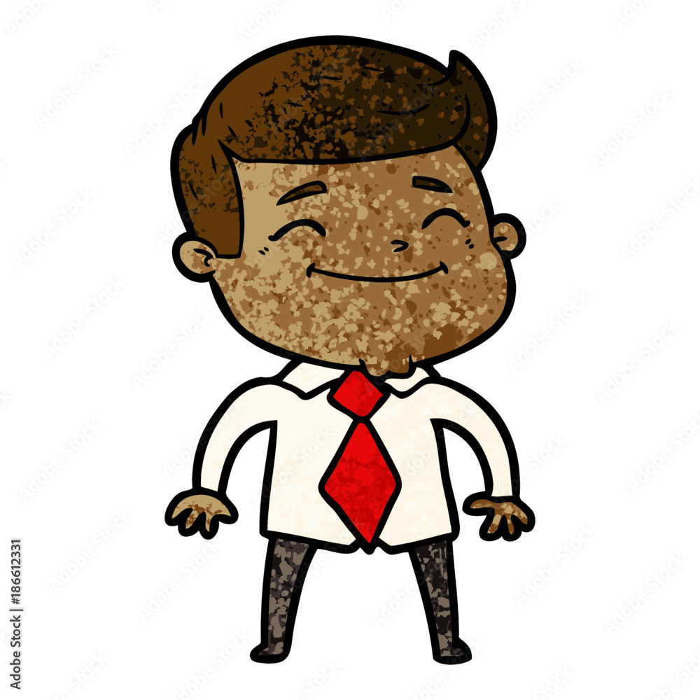 happy cartoon businessman