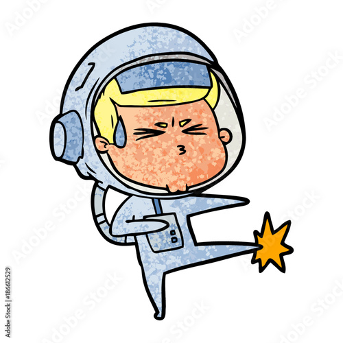 cartoon stressed astronaut