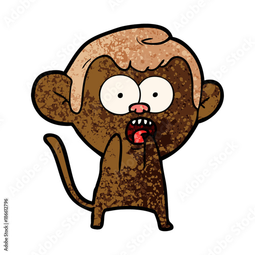 cartoon shocked monkey