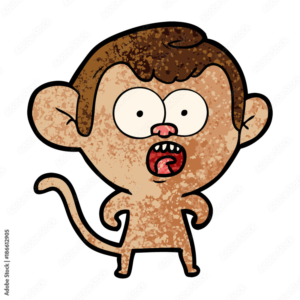 Fototapeta premium cartoon shocked monkey