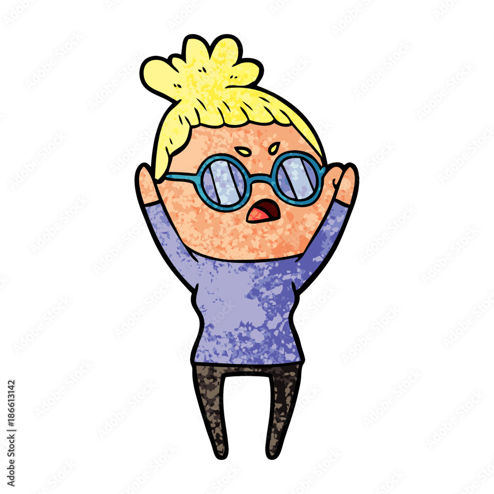 cartoon annoyed woman