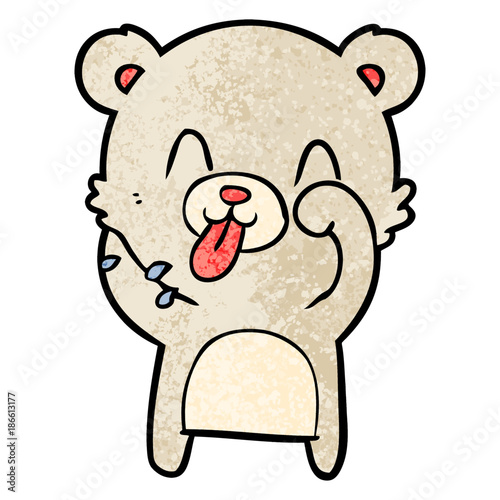 rude cartoon polar bear sticking out tongue