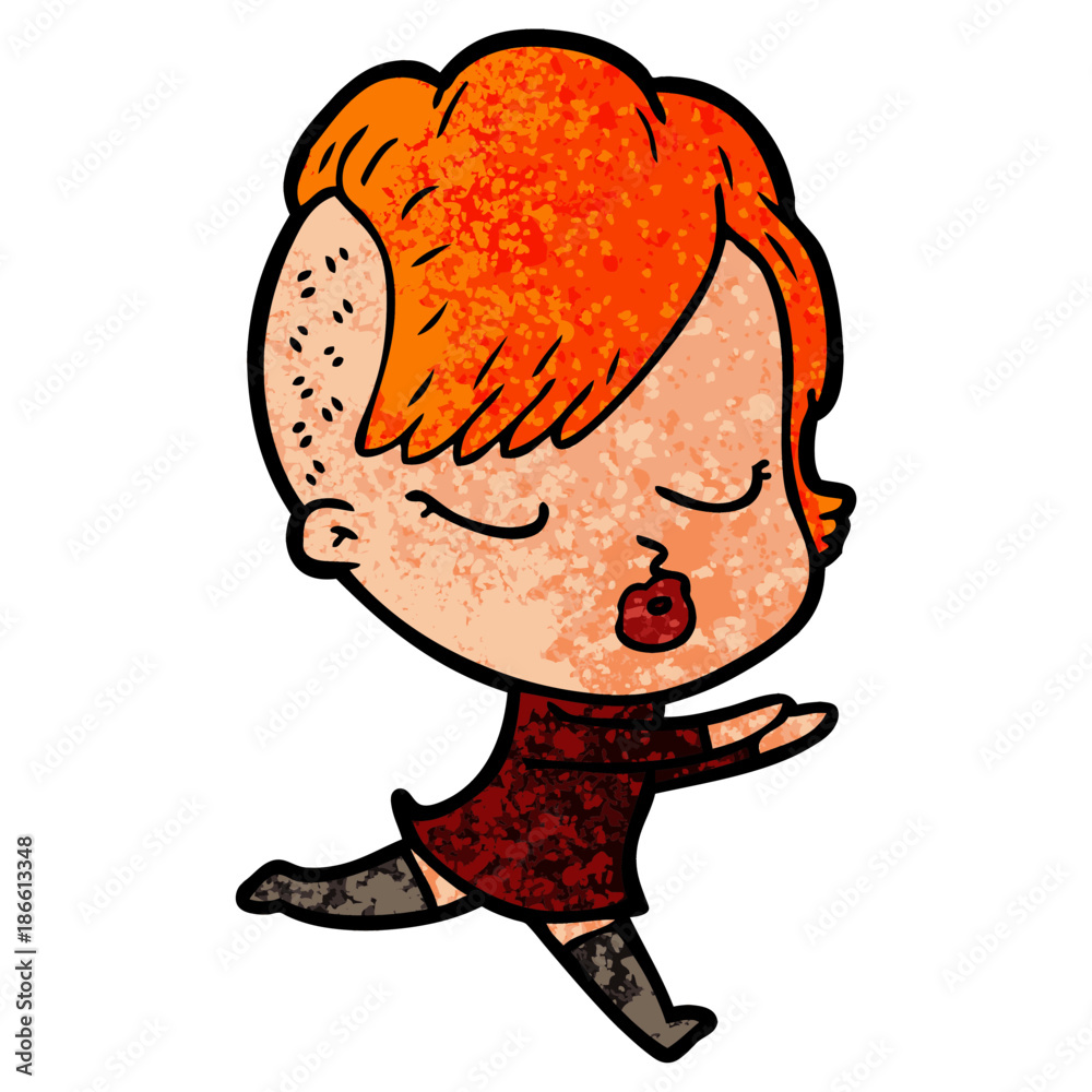 cartoon pretty hipster girl cartoon pretty hipster girl