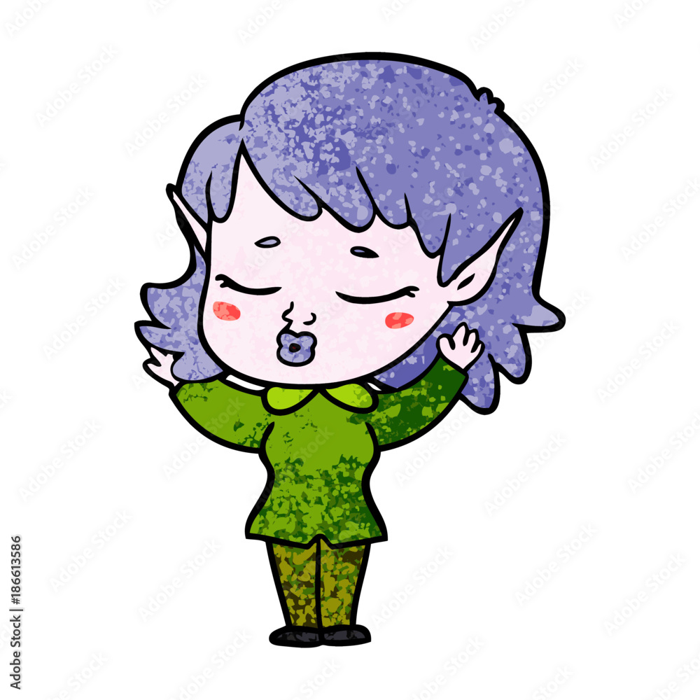 pretty cartoon elf girl