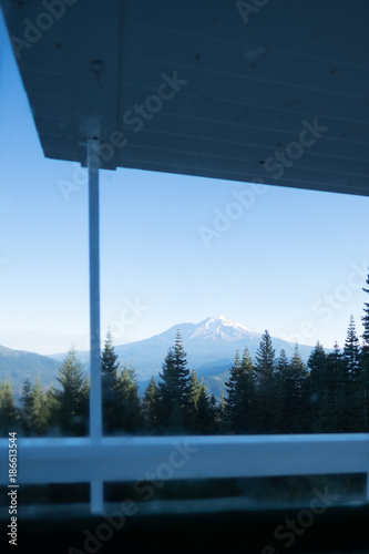 Mt Shasta from a cabin