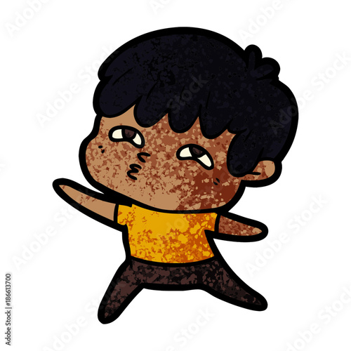 cartoon curious man