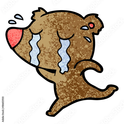 cartoon crying bear