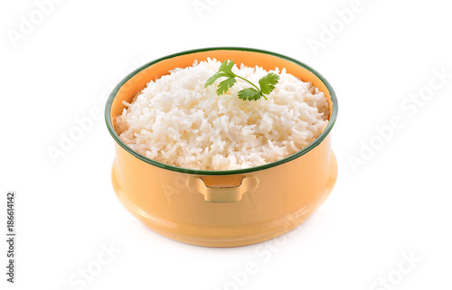Rice on white background