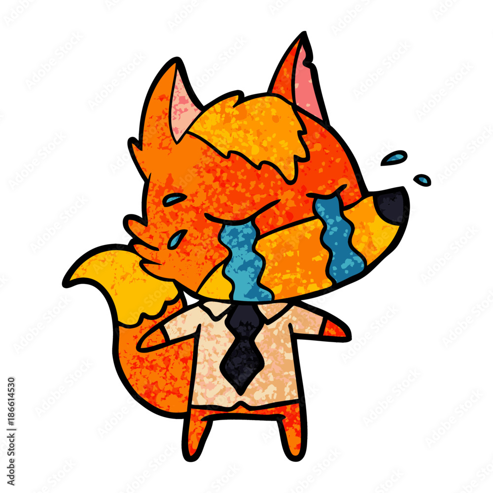 sad little business fox cartoon character sad little business fox cartoon character