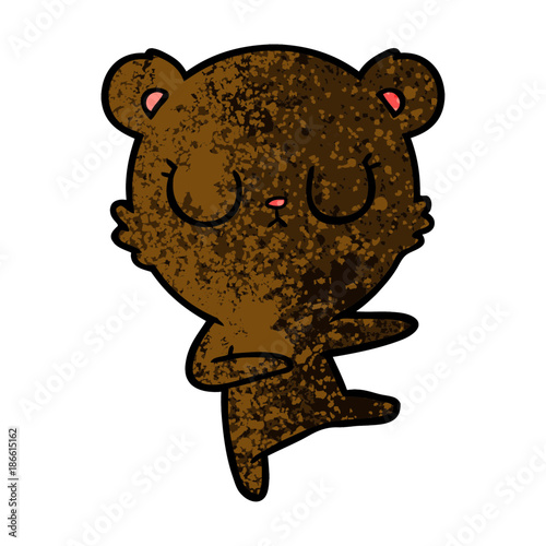 peaceful cartoon bear cub