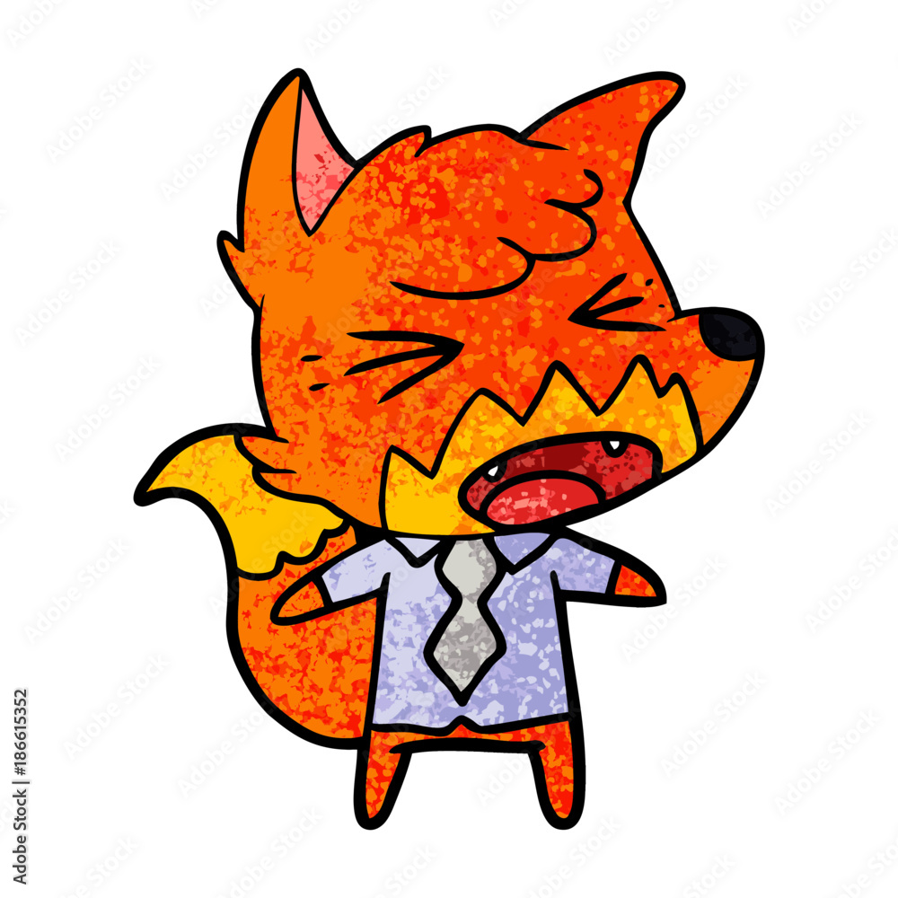 angry cartoon fox boss