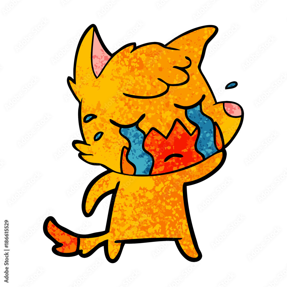 sad little fox cartoon character sad little fox cartoon character
