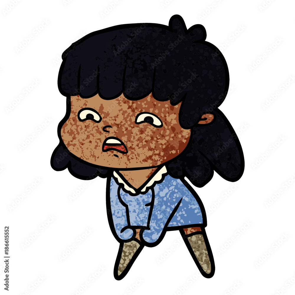 Fototapeta premium cartoon worried woman