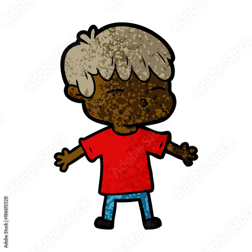 cartoon curious boy