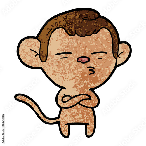 cartoon suspicious monkey