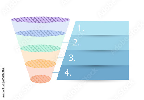 Colorful Sales Funnel vector illustration.