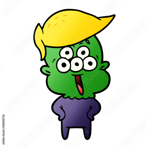 happy cartoon alien idiot