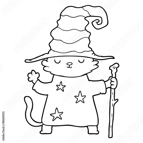 cartoon cat wizard