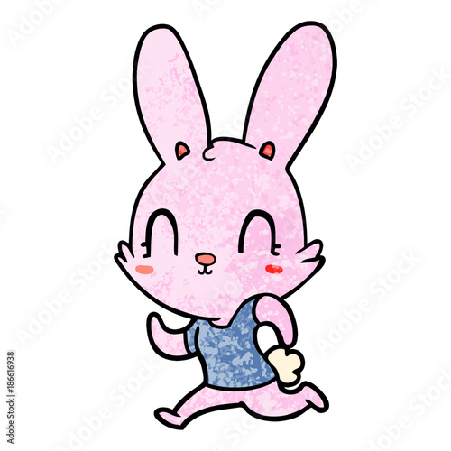 cute cartoon rabbit running