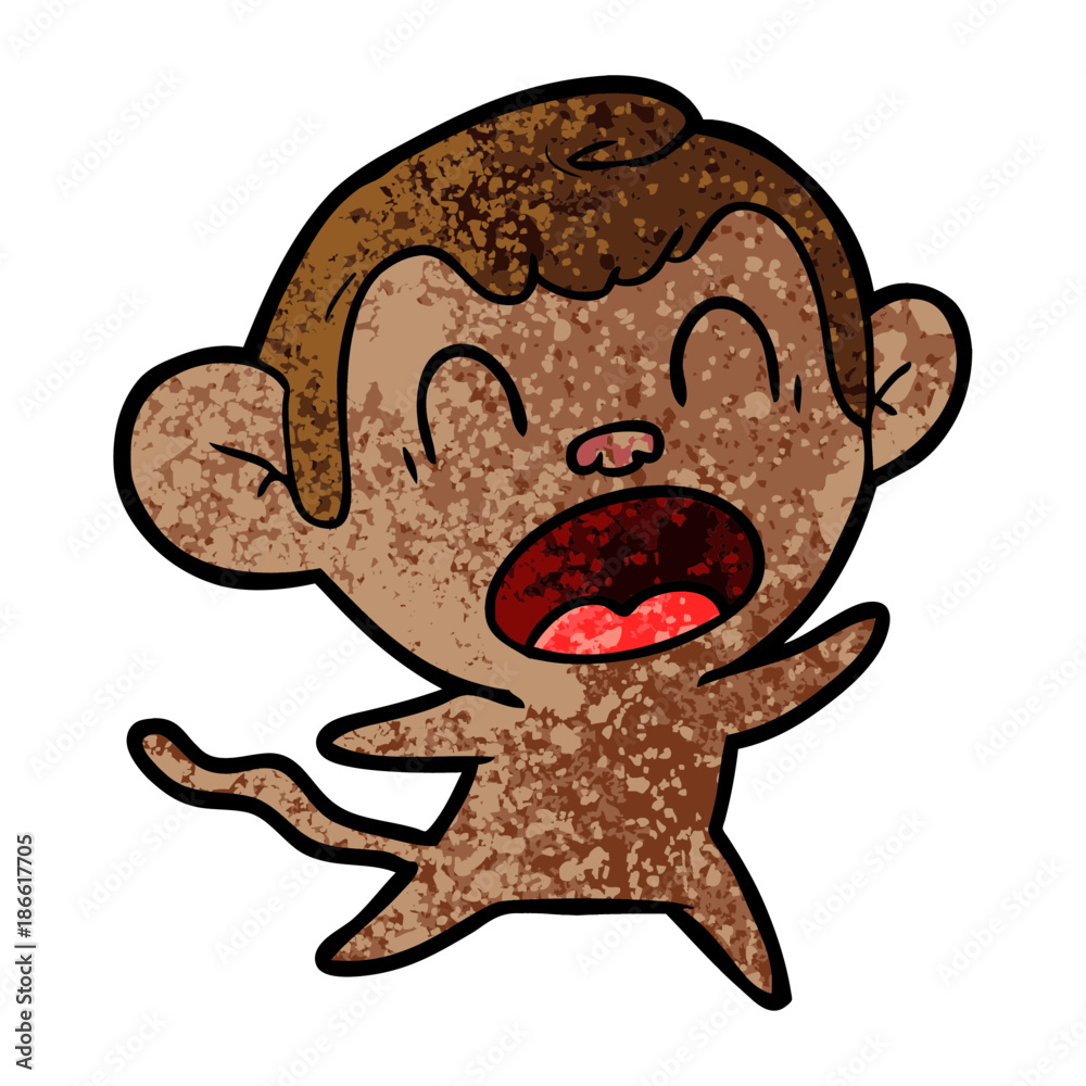 shouting cartoon monkey