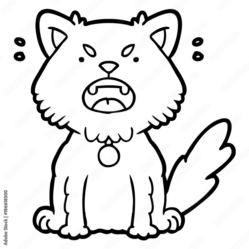 Fototapeta premium cartoon angry cat