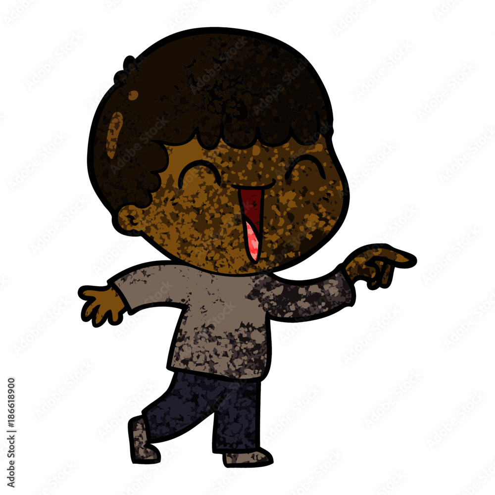 Obraz premium cartoon happy man