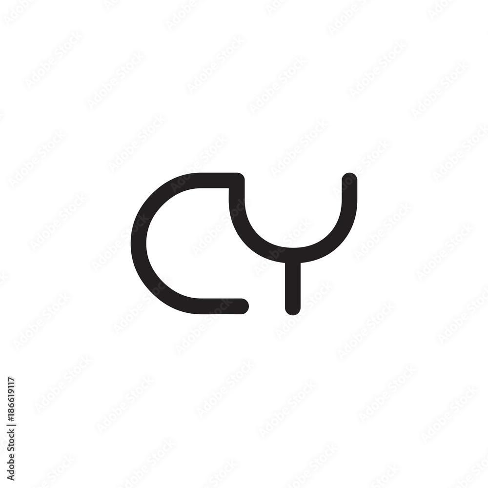 initial letter rounded logo modern