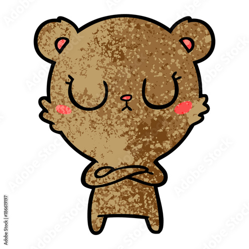 peaceful cartoon bear cub
