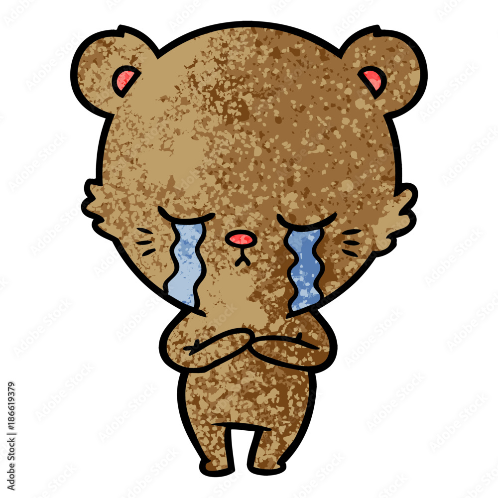 Fototapeta premium crying cartoon bear