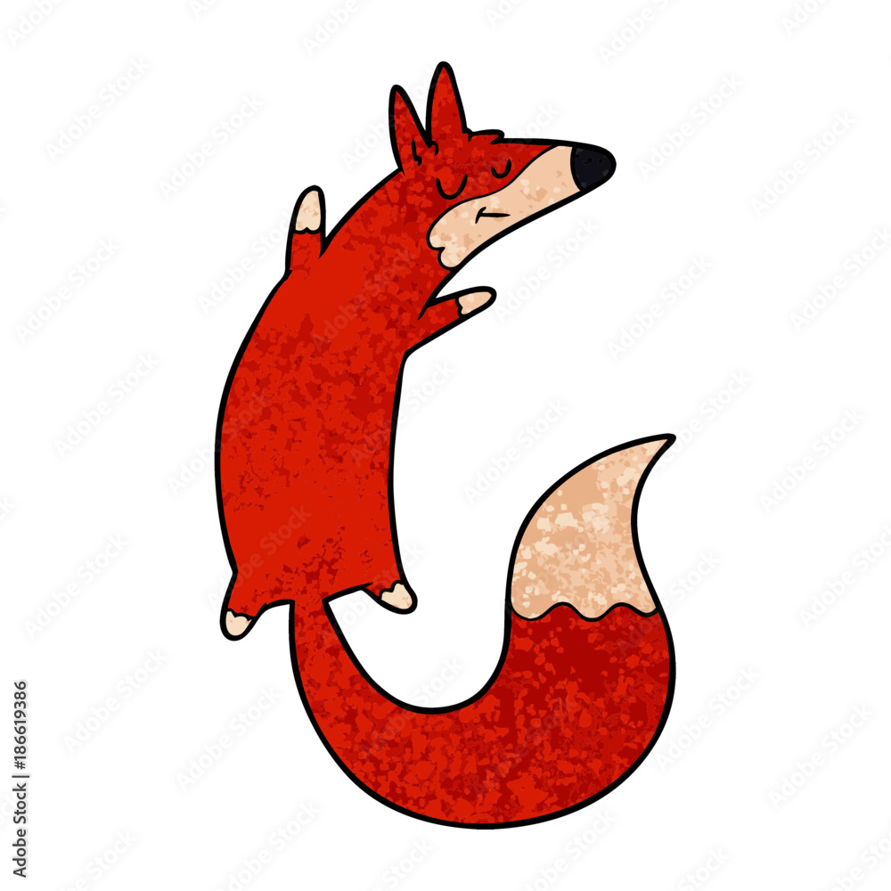 Obraz cartoon jumping fox