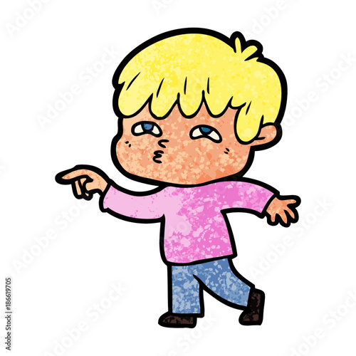 cartoon curious man